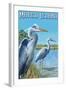 Marco Island - Blue Herons-Lantern Press-Framed Art Print