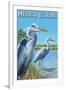 Marco Island - Blue Herons-Lantern Press-Framed Art Print