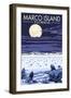 Marco Island, Florida - Baby Sea Turtles-Lantern Press-Framed Art Print