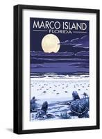 Marco Island, Florida - Baby Sea Turtles-Lantern Press-Framed Art Print