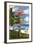 Marco Island, Florida - Destination Sign 2-Lantern Press-Framed Art Print