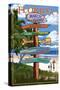 Marco Island, Florida - Destination Sign 2-Lantern Press-Stretched Canvas