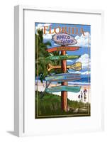 Marco Island, Florida - Destination Sign 2-Lantern Press-Framed Art Print