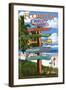 Marco Island, Florida - Destinations Signpost-Lantern Press-Framed Art Print