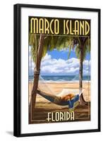 Marco Island, Florida - Hammock Scene-Lantern Press-Framed Art Print