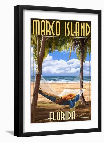 Marco Island, Florida - Hammock Scene-Lantern Press-Framed Art Print