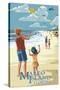 Marco Island, Florida - Kites on Beach-Lantern Press-Stretched Canvas