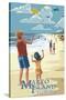 Marco Island, Florida - Kites on Beach-Lantern Press-Stretched Canvas