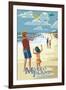 Marco Island, Florida - Kites on Beach-Lantern Press-Framed Art Print