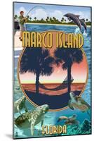 Marco Island, Florida - Montage Scenes-Lantern Press-Mounted Art Print