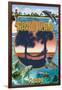 Marco Island, Florida - Montage Scenes-Lantern Press-Framed Art Print