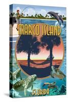 Marco Island, Florida - Montage Scenes-Lantern Press-Stretched Canvas