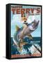 Marco Island, Florida - Pinup Girl Tarpon Fishing-Lantern Press-Framed Stretched Canvas