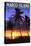 Marco Island - Palms and Sunset-Lantern Press-Stretched Canvas
