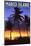 Marco Island - Palms and Sunset-Lantern Press-Mounted Art Print