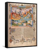 Marco Polo departs from Venice for China, from Travels of Marco Polo. Ca. 1333-40-null-Framed Stretched Canvas