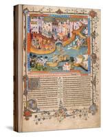 Marco Polo departs from Venice for China, from Travels of Marco Polo. Ca. 1333-40-null-Stretched Canvas