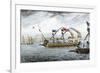 Marco Polo Leading the Venetian Ships at Korcula in the Adriatic Sea-null-Framed Giclee Print