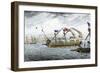 Marco Polo Leading the Venetian Ships at Korcula in the Adriatic Sea-null-Framed Giclee Print