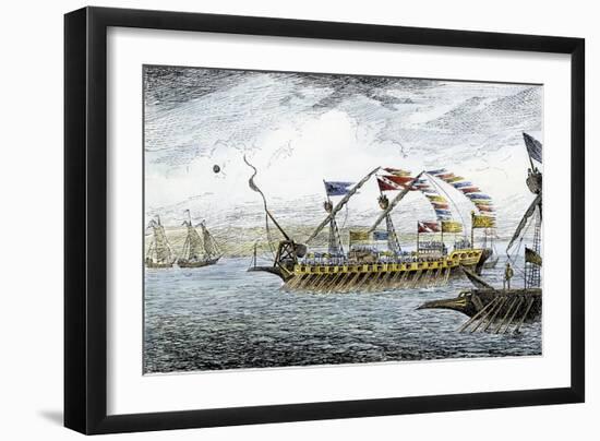 Marco Polo Leading the Venetian Ships at Korcula in the Adriatic Sea-null-Framed Giclee Print