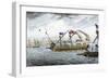 Marco Polo Leading the Venetian Ships at Korcula in the Adriatic Sea-null-Framed Giclee Print