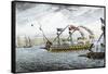 Marco Polo Leading the Venetian Ships at Korcula in the Adriatic Sea-null-Framed Stretched Canvas