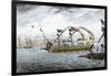 Marco Polo Leading the Venetian Ships at Korcula in the Adriatic Sea-null-Framed Giclee Print