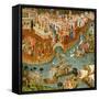 Marco Polo Leaving Venice on His Journey to China, 1338-null-Framed Stretched Canvas