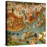 Marco Polo Leaving Venice on His Journey to China, 1338-null-Stretched Canvas