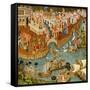 Marco Polo Leaving Venice on His Journey to China, 1338-null-Framed Stretched Canvas