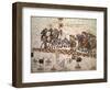 Marco Polo Road to Cathay, Catalan Atlas, Caravan of Travelers-Abraham Cresques-Framed Art Print