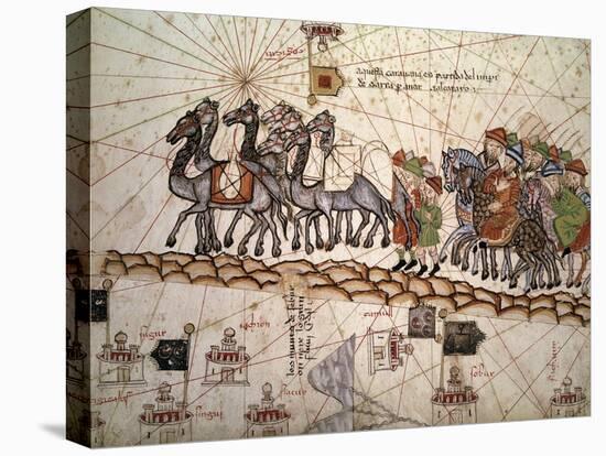 Marco Polo Road to Cathay, Catalan Atlas, Caravan of Travelers-Abraham Cresques-Stretched Canvas