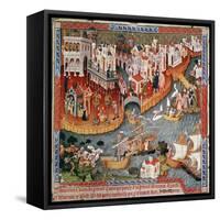 Marco Polo Sailing from Venice in 1271-null-Framed Stretched Canvas