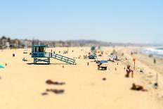People Enjoying a Sunny Day in Venice Beach, California, Usa. Tilt-Shift Effect Applied-Marco Rubino-Stretched Canvas