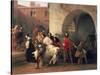 Marco Visconti Found Bice's Leap in Basement of Castle of Rosate-Francesco Hayez-Stretched Canvas