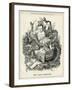 Marconi Strangles Ocean Cable and Land Telegraph Snakes-Linley Sambourne-Framed Art Print