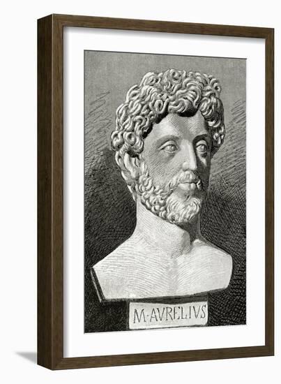 Marcus Aurelius (121 Ad 180 Ad). Roman Emperor from 161 to 180. by J. Serra Pausas. Historia De Esp-Juan Serra y Pausas-Framed Giclee Print