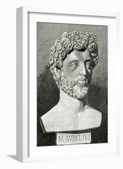 Marcus Aurelius (121 Ad 180 Ad). Roman Emperor from 161 to 180. by J. Serra Pausas. Historia De Esp-Juan Serra y Pausas-Framed Giclee Print