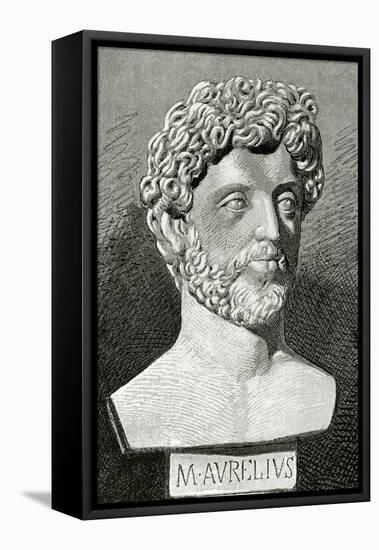 Marcus Aurelius (121 Ad 180 Ad). Roman Emperor from 161 to 180. by J. Serra Pausas. Historia De Esp-Juan Serra y Pausas-Framed Stretched Canvas