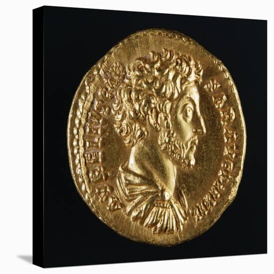 Marcus Aurelius Aureus Bearing Image of Emperor, Recto, Roman Coins Ad-null-Stretched Canvas