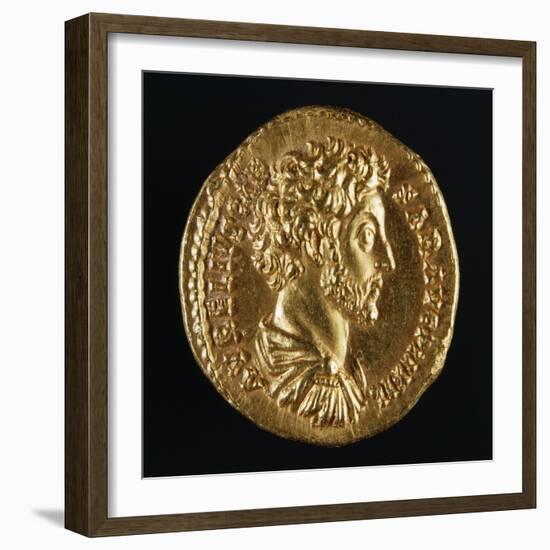 Marcus Aurelius Aureus Bearing Image of Emperor, Recto, Roman Coins Ad-null-Framed Giclee Print