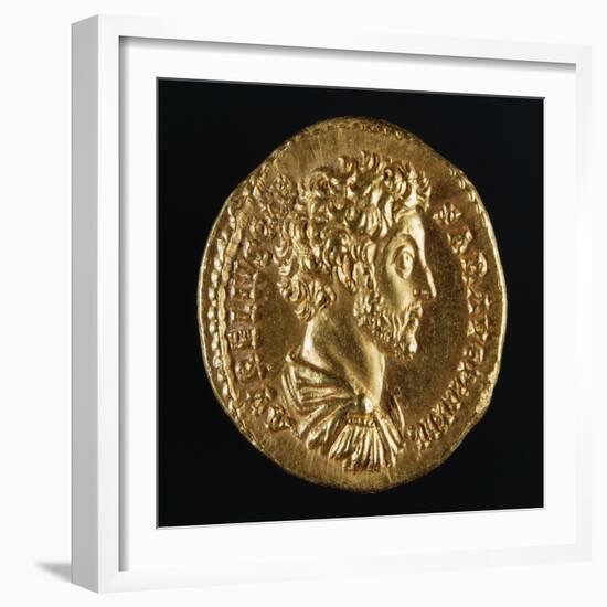 Marcus Aurelius Aureus Bearing Image of Emperor, Recto, Roman Coins Ad-null-Framed Giclee Print