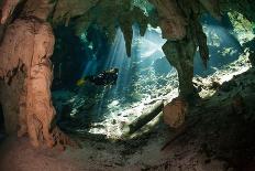 Cave Diving in Cenote-Marcus Bay-Mounted Photographic Print