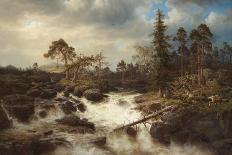 Romantic Landscape with Waterfall-Marcus Larson-Giclee Print