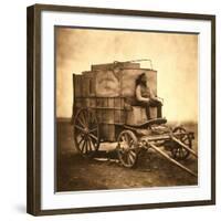 Marcus Sparling, Lull-Length Portrait, Seated on Roger Fenton's Photographic Wagon, 1855-Roger Fenton-Framed Art Print