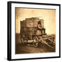 Marcus Sparling, Lull-Length Portrait, Seated on Roger Fenton's Photographic Wagon, 1855-Roger Fenton-Framed Art Print