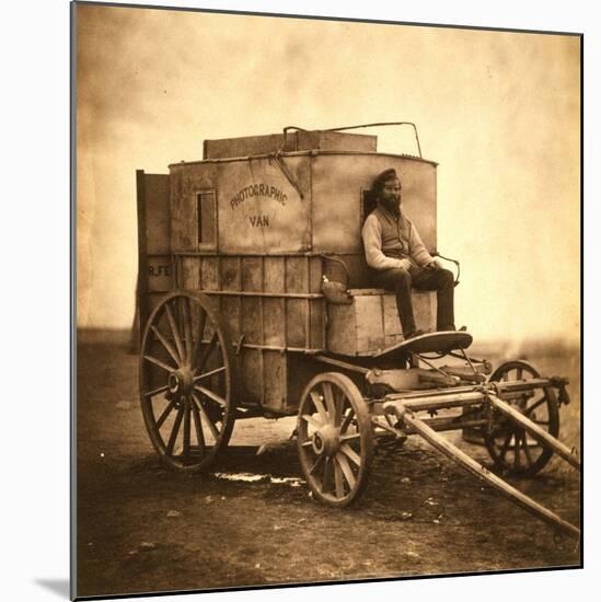 Marcus Sparling, Lull-Length Portrait, Seated on Roger Fenton's Photographic Wagon, 1855-Roger Fenton-Mounted Art Print