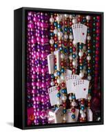 Mardi Gras Beads, French Quarter, New Orleans, Louisiana, USA-Walter Bibikow-Framed Stretched Canvas