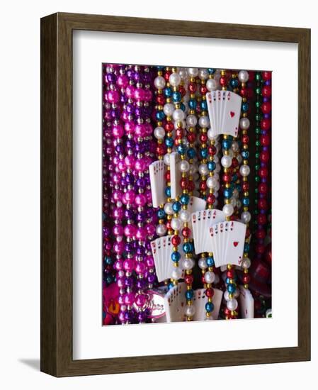 Mardi Gras Beads, French Quarter, New Orleans, Louisiana, USA-Walter Bibikow-Framed Photographic Print