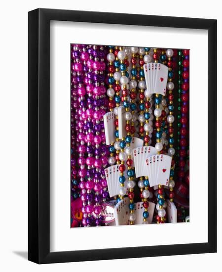 Mardi Gras Beads, French Quarter, New Orleans, Louisiana, USA-Walter Bibikow-Framed Photographic Print